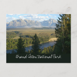 Postal Montañas y río de Jackson Hole