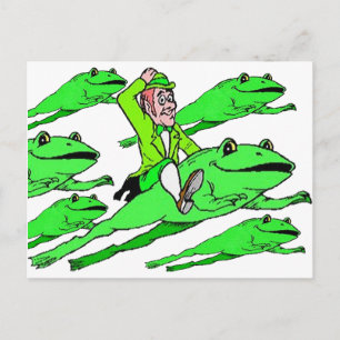 Postal Montando una rana en el Día de San Patricio