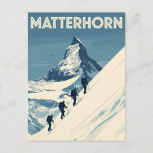 Postal Montañero de los Alpes suizos del Matterhorn