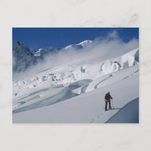 Postal Montañero en el glaciar Tasman en Monte