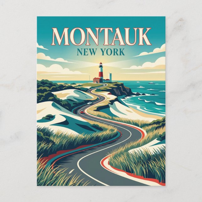 Postal Montauk EE. UU. (Anverso)