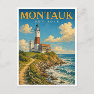 Postal Montauk Nueva York Montauk Lighthouse GeoSaga