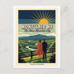 Postal Montclair NJ Viajes Retro Estilo Años 50