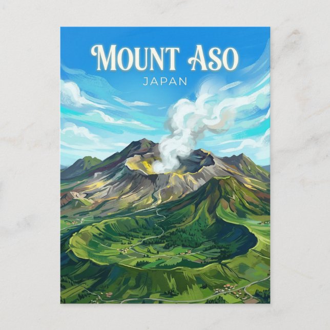 Postal Monte Aso Japón (Anverso)