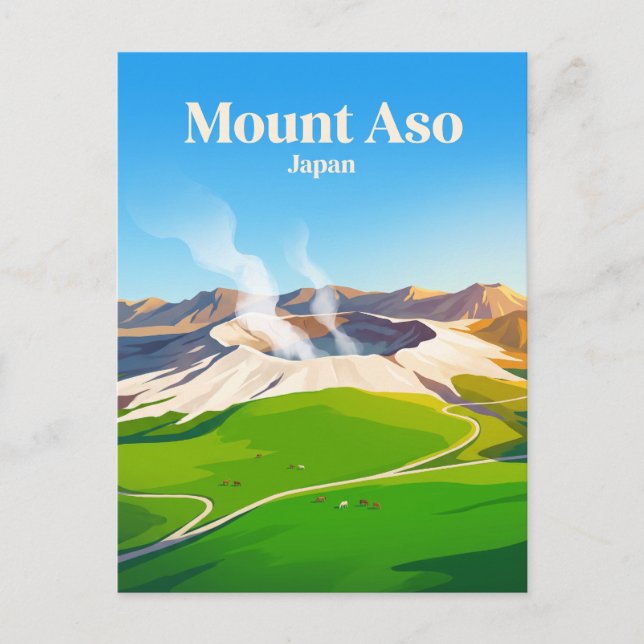 Postal Monte Aso Japón (Anverso)