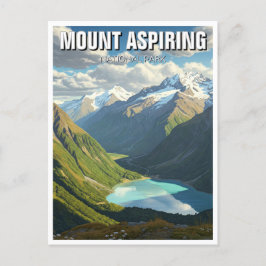 Postal Monte Aspirando Parque Nacional Viaje de Nueva Zel