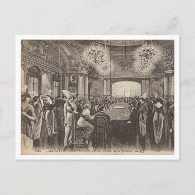 Postal Monte Carlo, Casino de juegos de azar, estilo vint (Anverso)