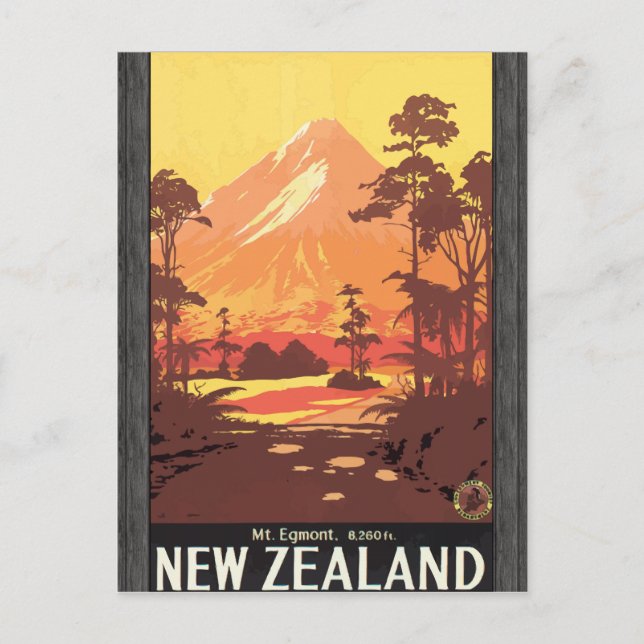 Postal Monte Egmont. 200 M. Nueva Zelanda, Vintage (Anverso)