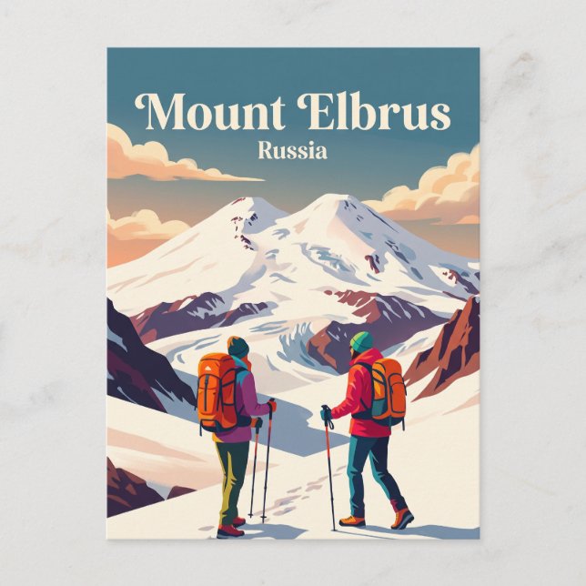 Postal Monte Elbrus Rusia (Anverso)