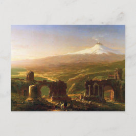 Postal Monte Etna desde Taormina, ruinas del volcán