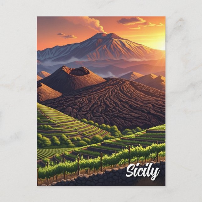 Postal Monte Etna Sicilia Italia (Anverso)