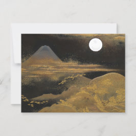 Postal Monte Fuji bajo la luz de la luna - Brillante