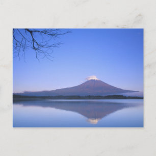 Postal Monte Fuji desde el lago Motosu, Yamanashi, Japón