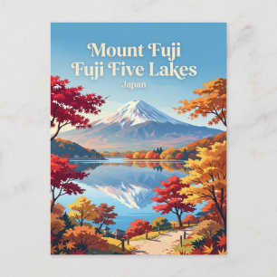 Postal Monte Fuji, Fuji Five Lakes Japón