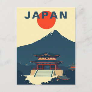 Postal Monte Fuji Japón Minimalista Vintage