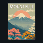 Postal Monte Fuji Japón Viaje de arte<br><div class="desc">El monte Fuji en un estilo de arte vector. El Monte Fuji de Japón es un volcán activo,  es el pico más alto del país y es considerado una de las 3 montañas sagradas de Japón.</div>
