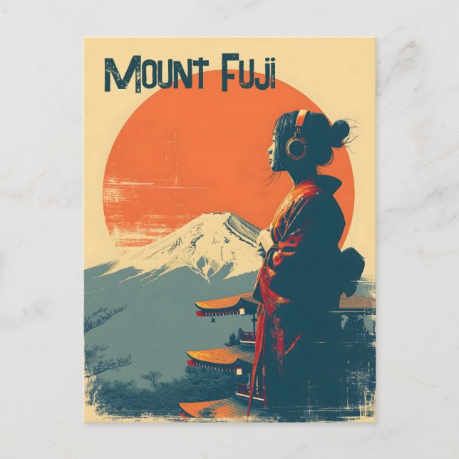 Postal Monte Fuji vintage (Anverso)