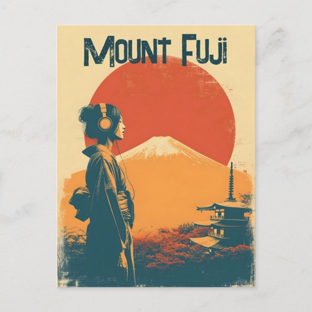 Postal Monte Fuji vintage (Anverso)