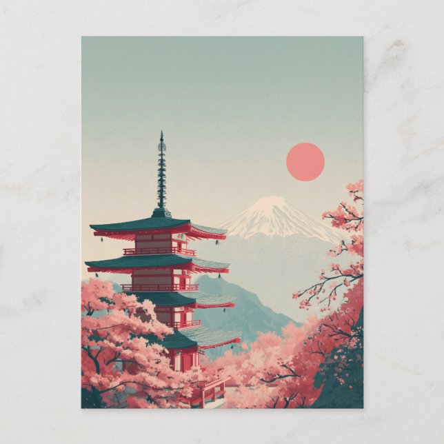 Postal Monte Fuji vintage (Anverso)