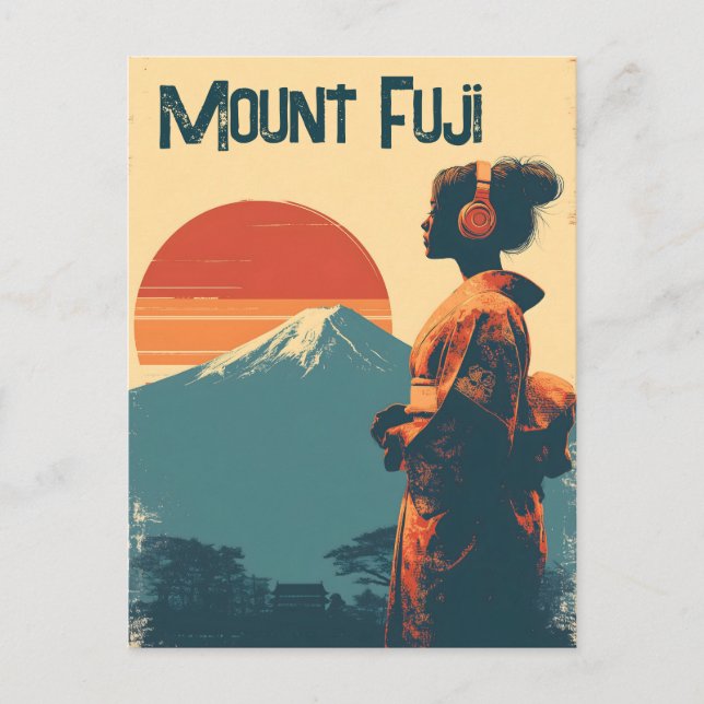 Postal Monte Fuji vintage (Anverso)
