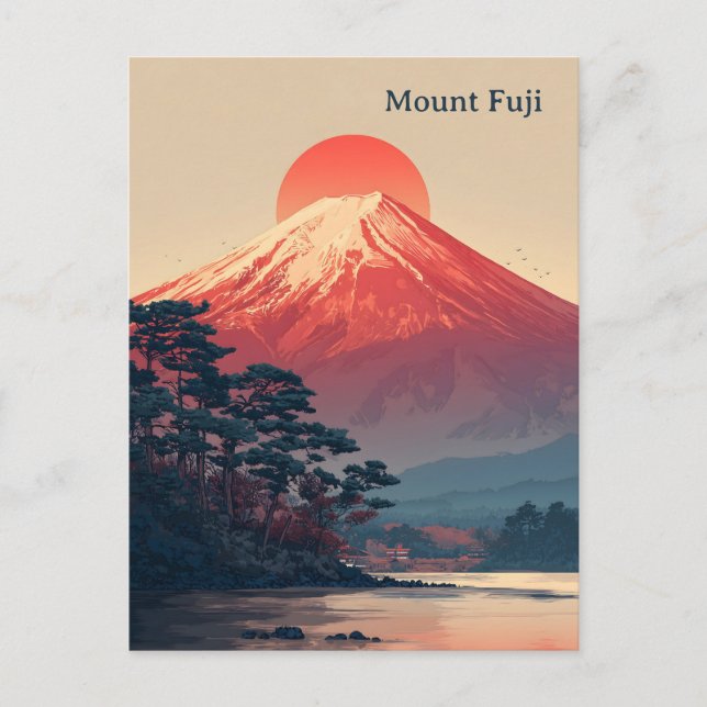 Postal Monte Fuji vintage (Anverso)