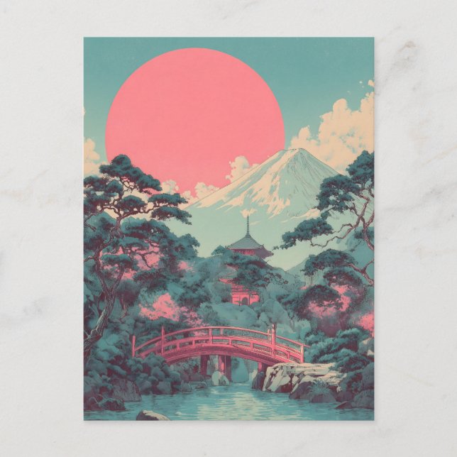 Postal Monte Fuji vintage (Anverso)