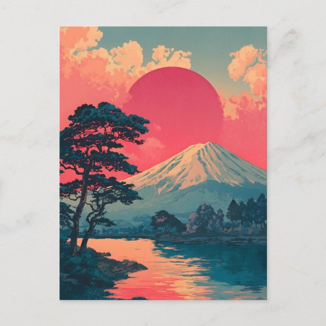 Postal Monte Fuji vintage (Anverso)