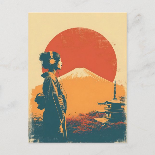 Postal Monte Fuji vintage (Anverso)
