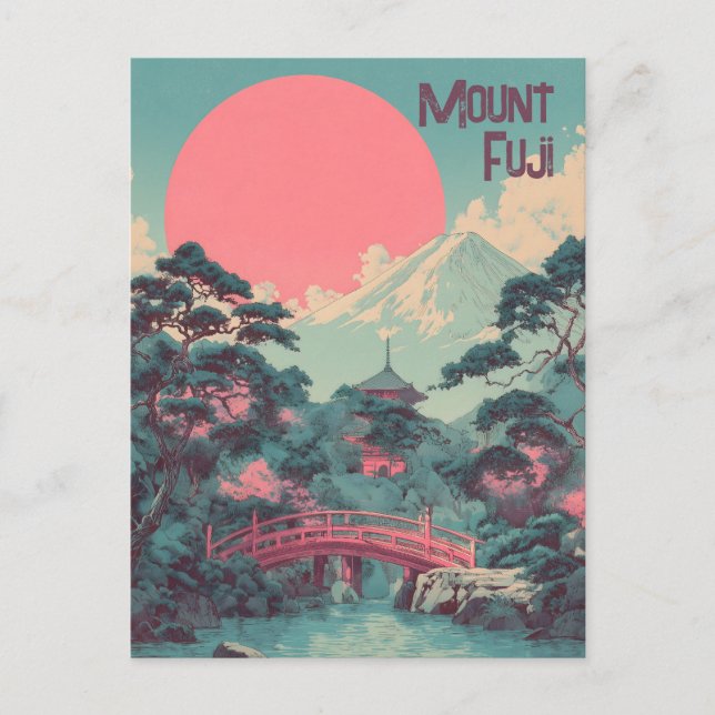 Postal Monte Fuji vintage (Anverso)