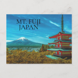 Postal Monte Fuji Volcán Pagoda Japón