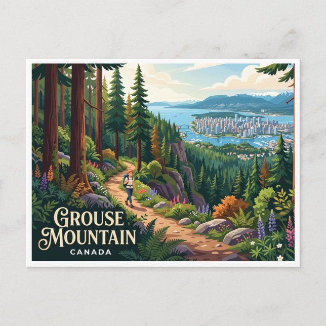 Postal Monte Grouse Vancouver Canadá (Anverso)