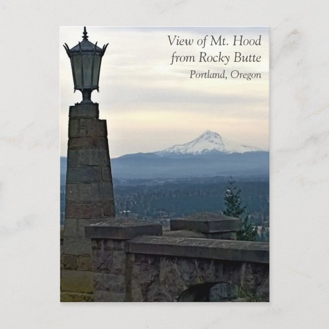 Postal Monte Hood de Rocky Butte, Portland, Oregón (Anverso)