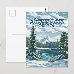 Postal Monte Hood Oregon Ski Pacífico Noroeste Invierno
