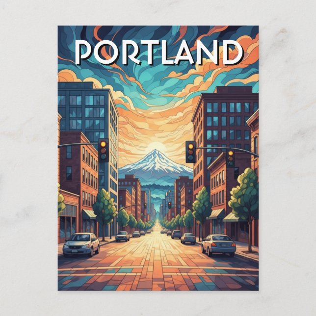 Postal Monte Hood Portland Oregón (Anverso)