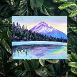 Postal Monte Hood Sunrise en el PERSONALIZADO Lost Lake<br><div class="desc">Pintura acuática del amanecer del Monte Hood inspirada en una visita al Lago Perdido. La mano pintada por mí para ti. Añade o edita tu propio texto si quieres personalizar. ¡Asegúrate de salir de mi tienda por cosas más divertidas!</div>
