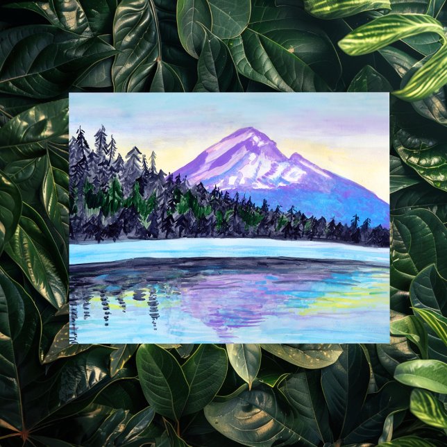 Postal Monte Hood Sunrise en el PERSONALIZADO Lost Lake (Mount Hood Sunrise at Lost Lake CUSTOM Postcard
)