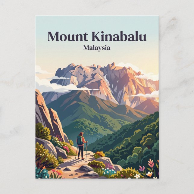 Postal Monte Kinabalu Malasia (Anverso)