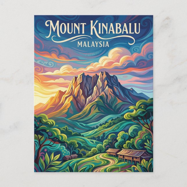 Postal Monte Kinabalu Malasia (Anverso)