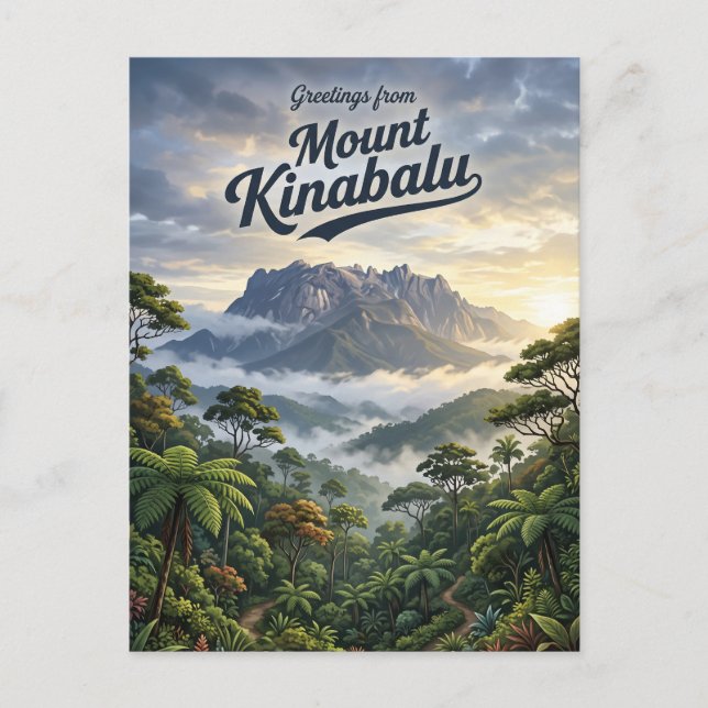 Postal Monte Kinabalu Malasia (Anverso)