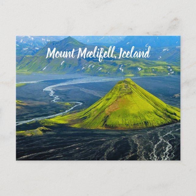 Postal Monte Mælifell de Islandia estilizado (Anverso)