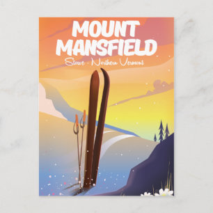 Postal Monte Mansfield, esquí de Stowe, Vermont septentri