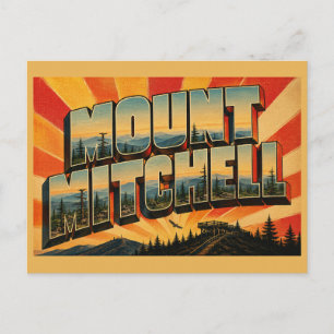 Postal Monte Mitchell North Carolina Pico más alto Bosque