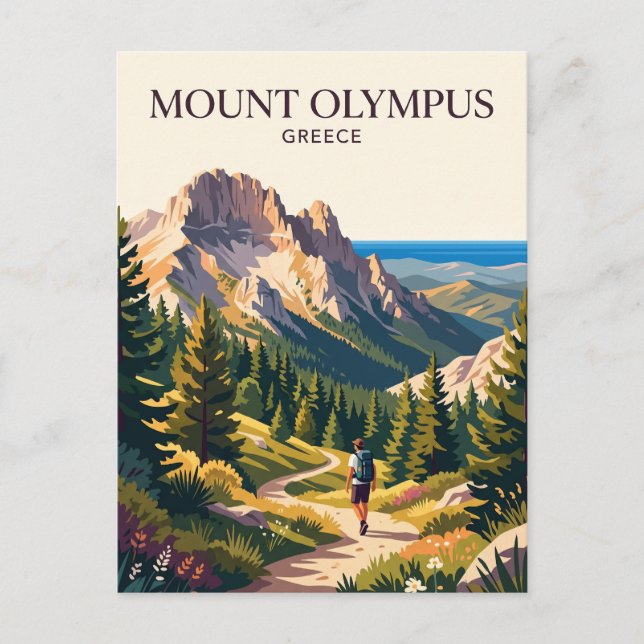 Postal Monte Olimpo Grecia (Anverso)