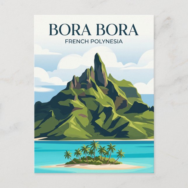 Postal Monte Otemanu Polinesia Francesa (Anverso)