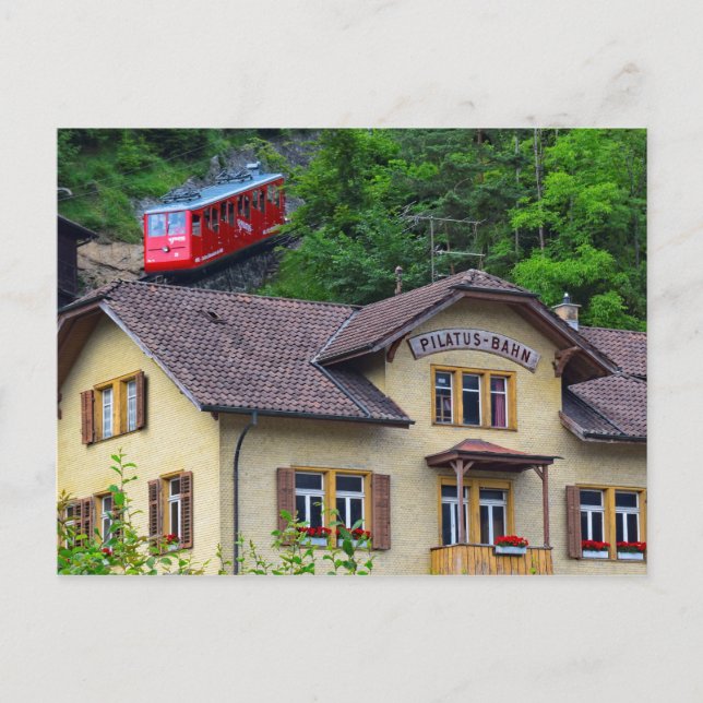 Postal Monte Pilatus, Ferrocarril Cog de Suiza (Anverso)