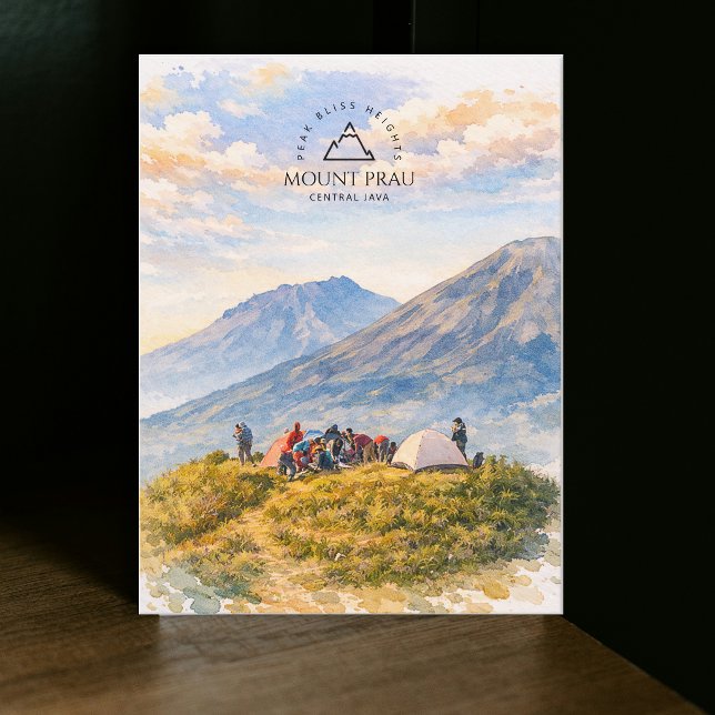 Postal Monte Prau, Java Central |  Viajes de Aventura (Mount Prau, Central Java | Adventure Travel Postcard)
