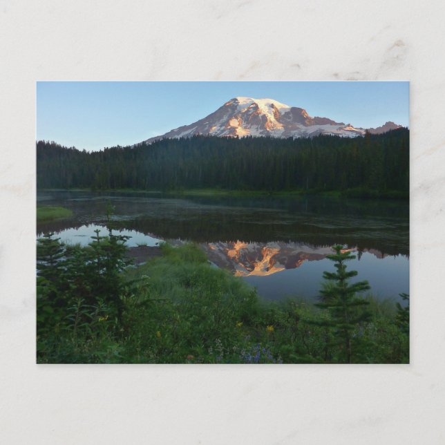 Postal Monte Rainier Reflejado Sunrise II (Anverso)