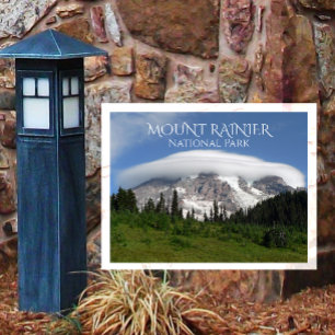 Postal Monte Rainier rodeado por la nube, Monte Rainier N