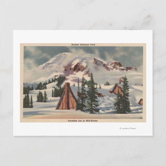 Postal Monte Rainier, WA - Paradise Inn a pie (Anverso)