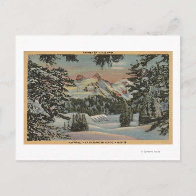 Postal Monte Rainier, WA - Paradise Inn & Tatoosh Range (Anverso)